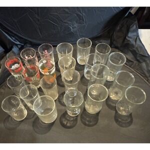 Vintage MCM Juice Glasses Jelly Jar Anchor Hocking Swanky Swig Atlas Lot Of 22!!